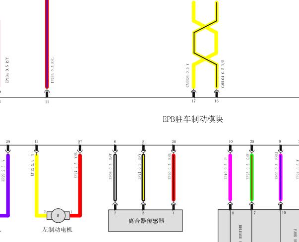 2018年君马赛克5 电子手刹电路图