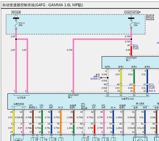 2013现代朗动变速箱电路图