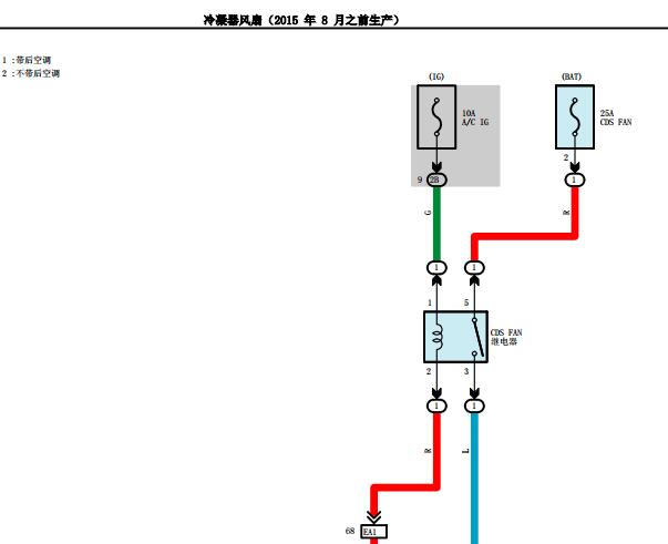 2007年丰田酷路泽发动机和风扇电路图