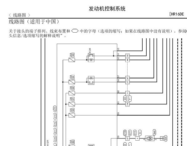 日产NV200发动机喷油嘴线路图