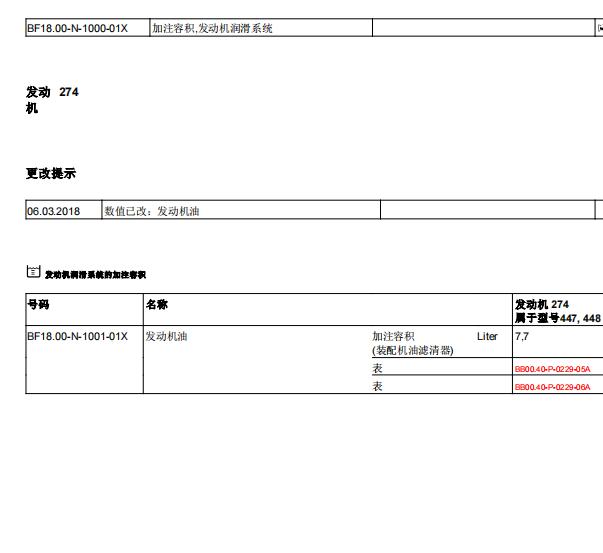 2017年奔驰V260发动机机油用量