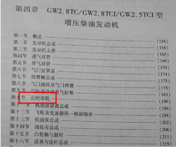 长城GW2.5TCI柴油发动机维修手册