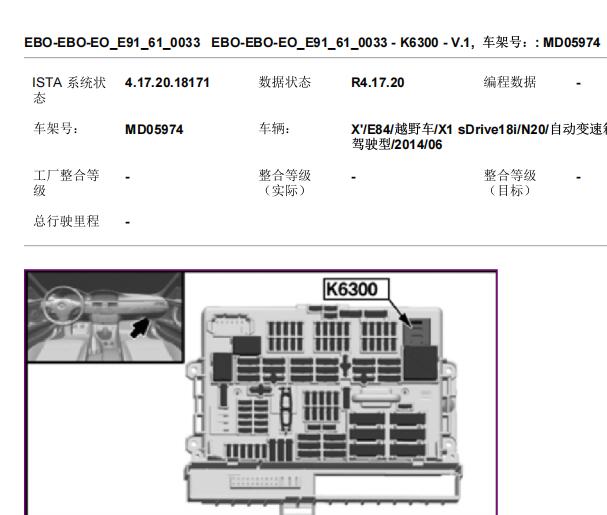 2014年宝马X1电源模块位置资料