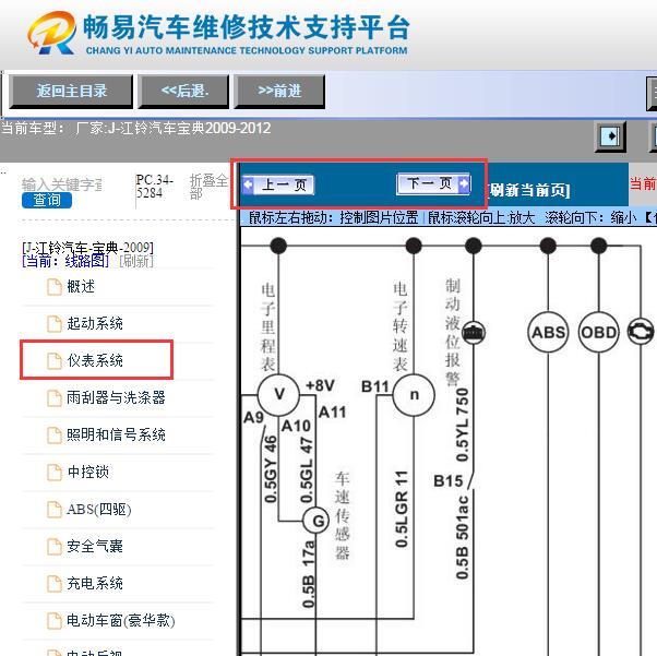 2012年江铃宝典  仪表电路图