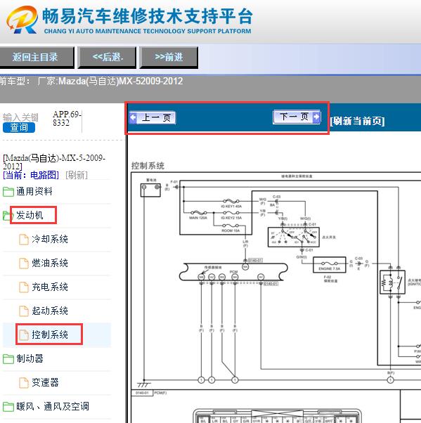 2009-2012年马自达MX-5发动机电路图