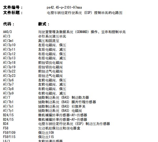 2006年奔驰GL450 ABS与转向系统电路图