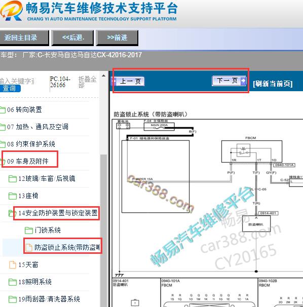2016-2017年长安马自达CX-4防盗电路图