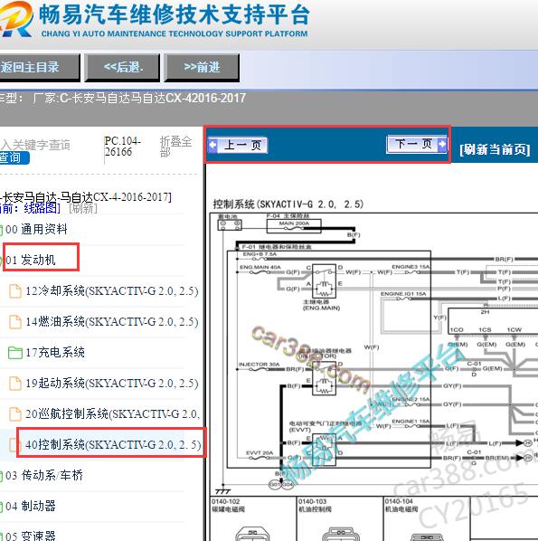 2016-2017年长安马自达CX-4发动机电路图