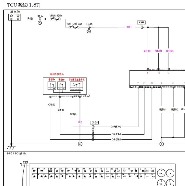 2015年海马S7  变速箱电路图