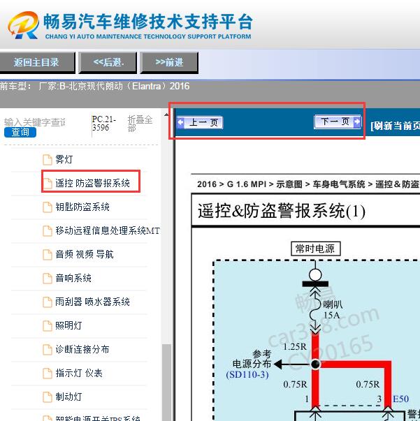 2016年现代朗动遥控电路图