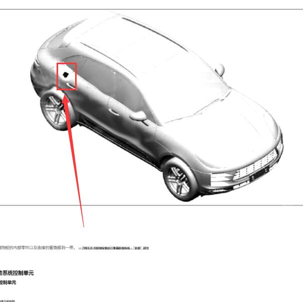 2016年保时捷MACAN 驻车辅助模块位置