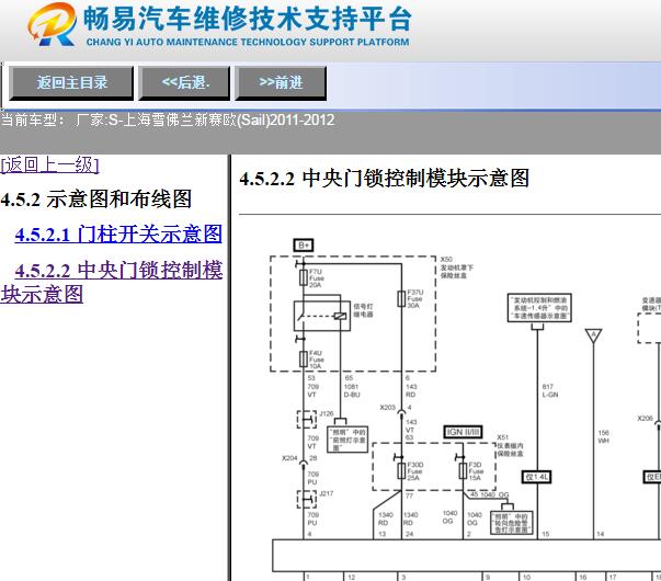 2011-2012年雪佛兰赛欧中控电路图