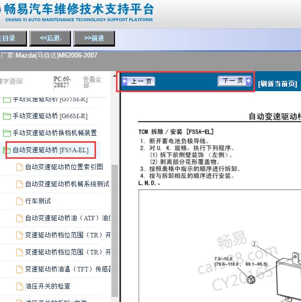 2006-2007年马自达M6变速箱维修手册