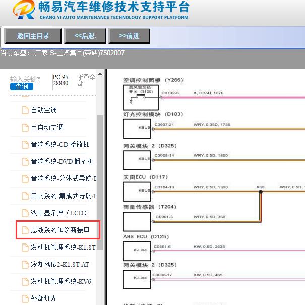 2007年上汽集团(荣威)-750网关电路图