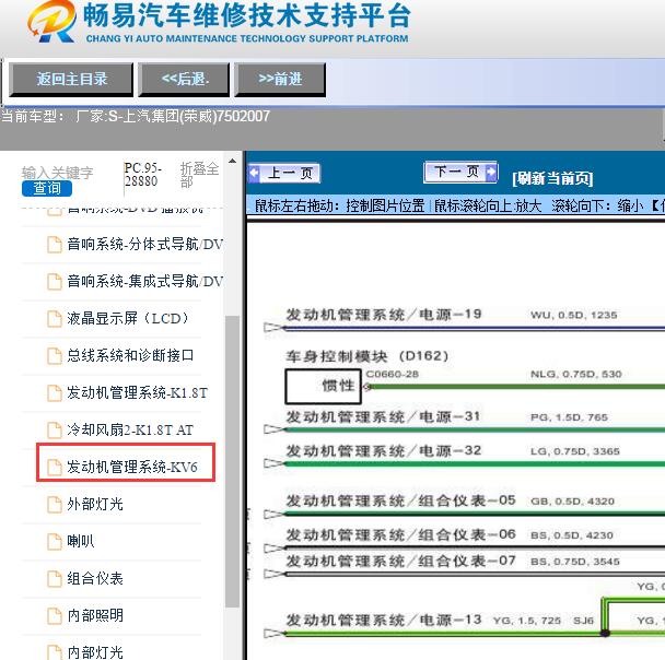2007年上汽集团(荣威)-750发动机电路图