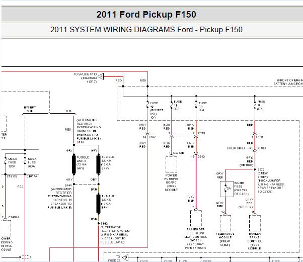 2011年福特F-150保险丝电路图