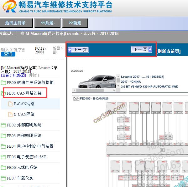 2017-2018年玛莎拉蒂莱万特CAN线路图