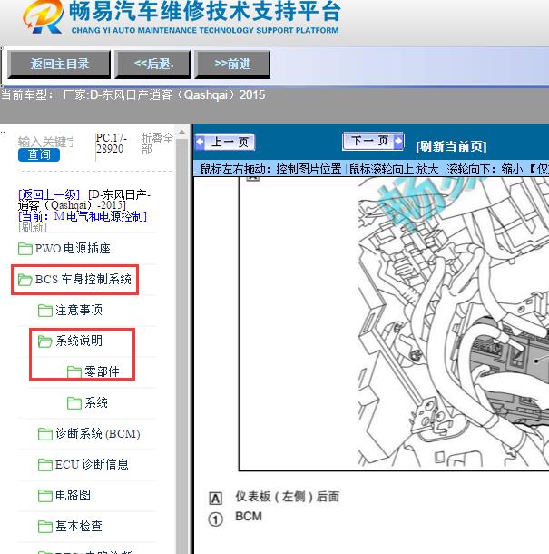 2015年东风日产-逍客（Qashqai）车身控制模块位置