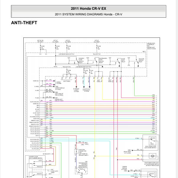 2011年本田CRV 防盗电路图