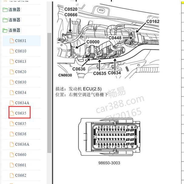 2009年荣威750发动机针脚