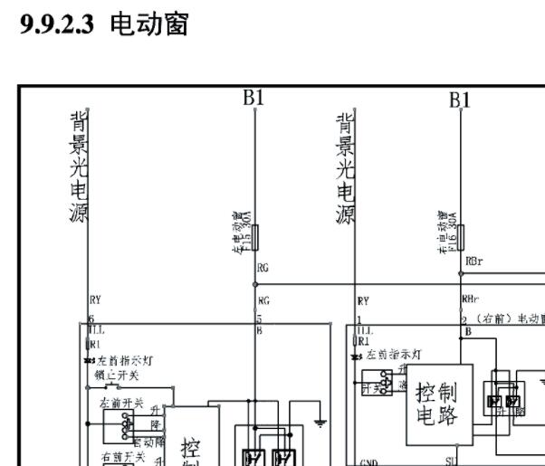 2019年东风风光S560车窗玻璃电路图