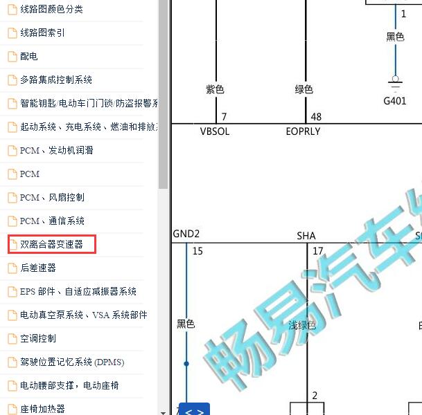 2016-2017年讴歌CDX 双离合变速箱电路图