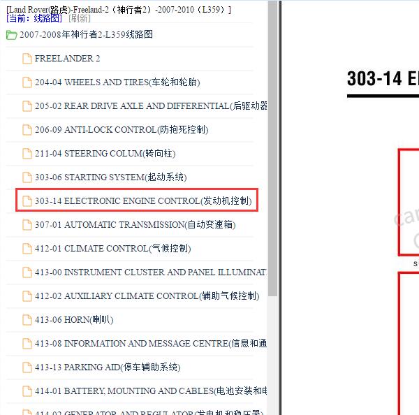 2009年路虎神行者发动机节气门电路图
