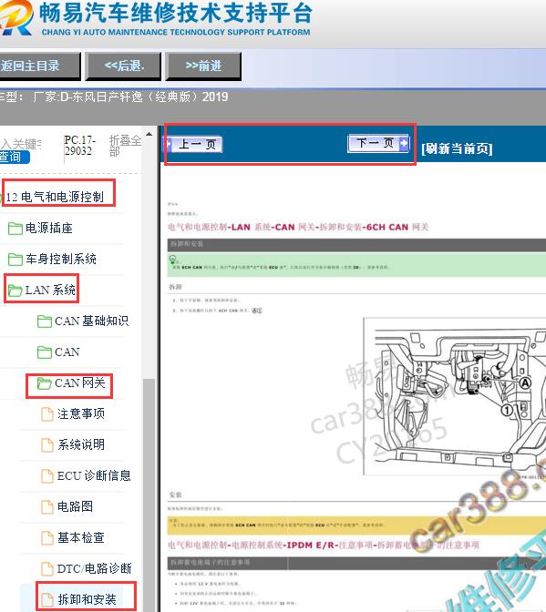 2019年东风日产轩逸（经典版）网关维修手册