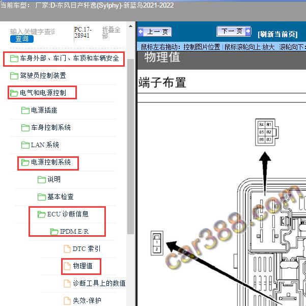 2021-2022年东风日产-轩逸(Sylphy)-新蓝鸟IPDM端子定义