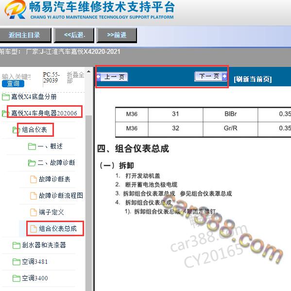 2020-2021年江淮嘉悦X4组合仪表拆装