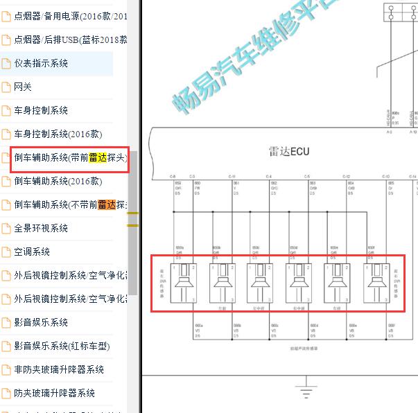 2016-2018年H6 Coupe雷达电路图