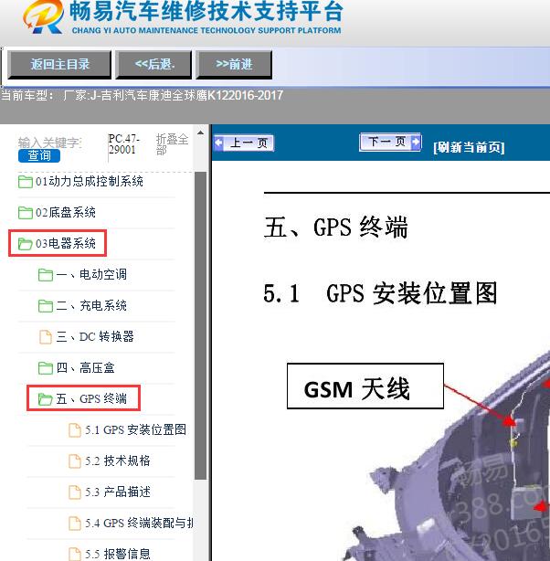 2016-2017年吉利汽车-康迪全球鹰K12导航部分维修手册