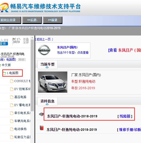 2018-2019年东风日产轩逸纯电动全车电路图