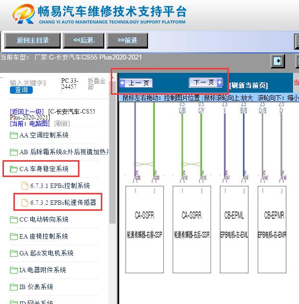 2021年长安CS55 PLUS  ABS电路图