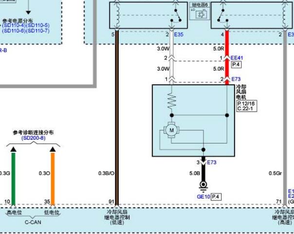13年现代格越风扇线路图