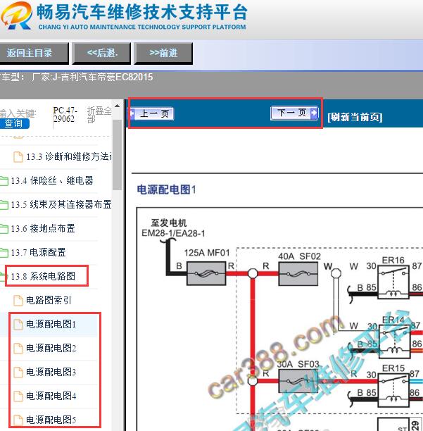 2015年吉利帝豪EC8电源配电图