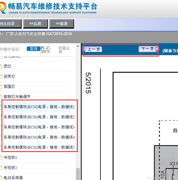 2015-2016年吉利全球鹰GX7车身电路图