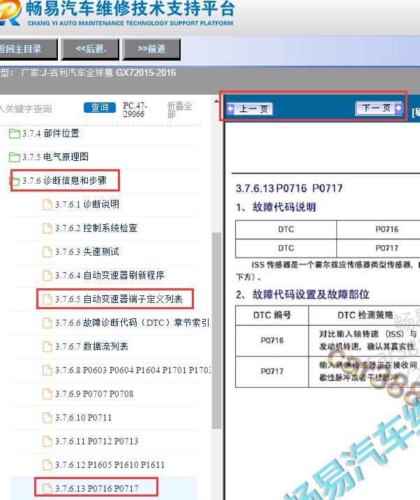 2015-2016年吉利全球鹰GX7变速箱针脚和P0716故障码解析