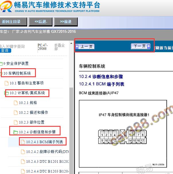 2015-2016年吉利全球鹰GX7车身针脚定义