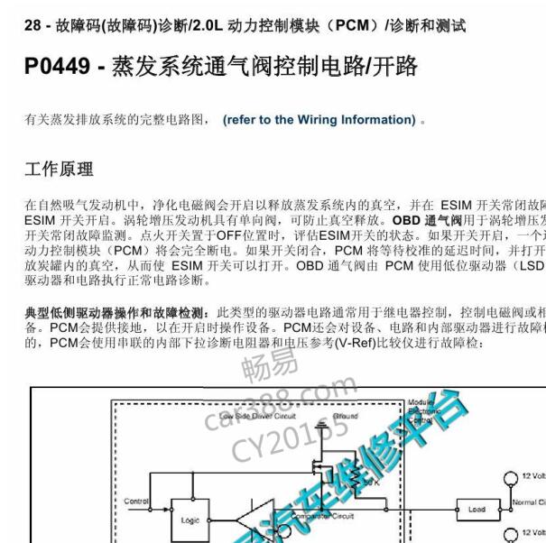 2019年吉普2.0发动机 P0449故障码资料