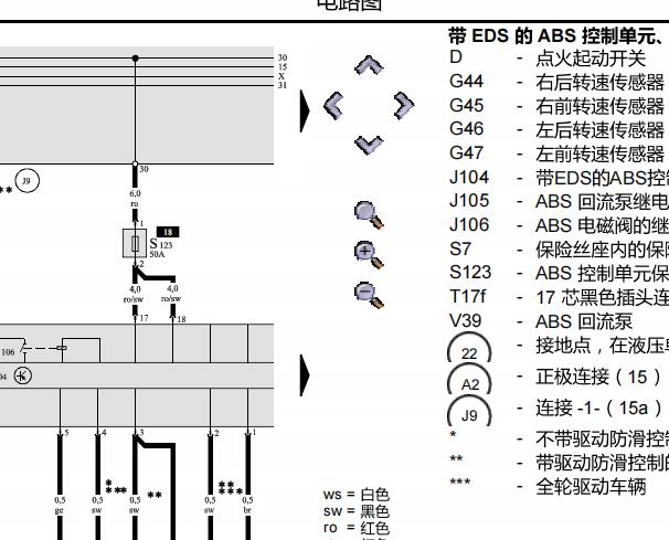 2001年奥迪A6 ABS电路图