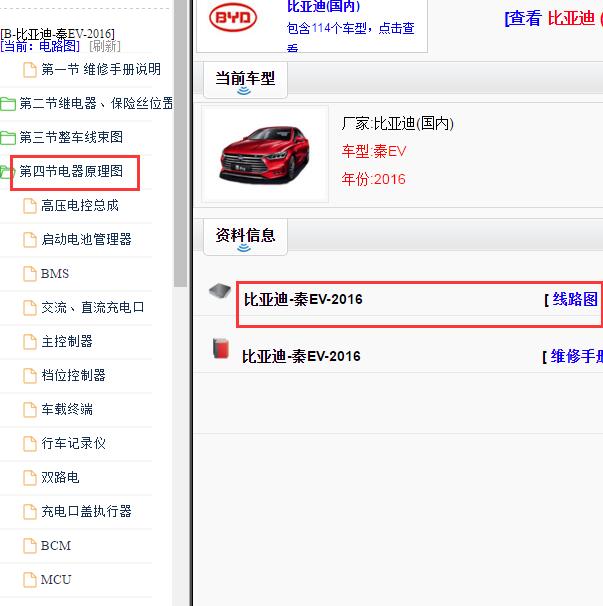 2016年比亚迪秦EV全车电路图