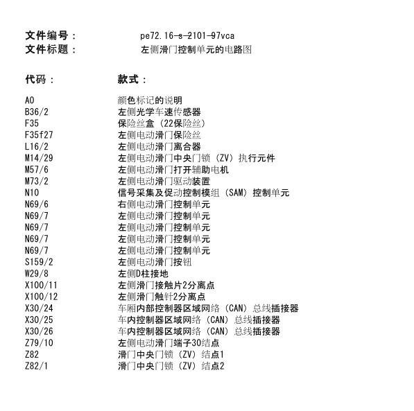 2012年奔驰唯雅诺中门电路图