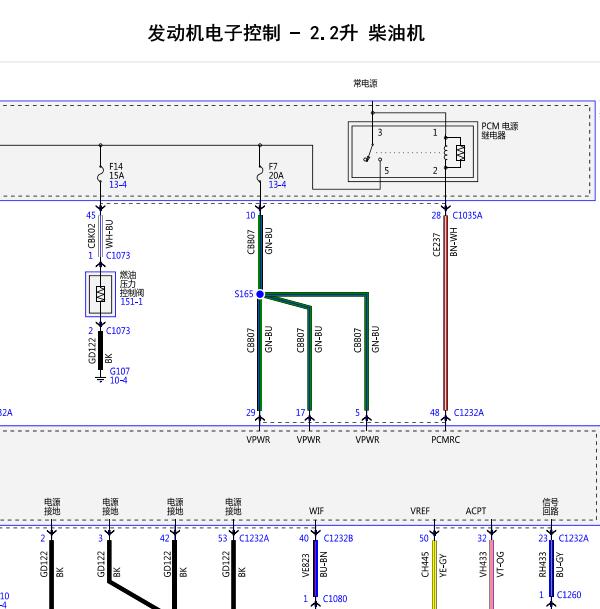 2017年福特漫游者  发动机电路图与保险丝位置
