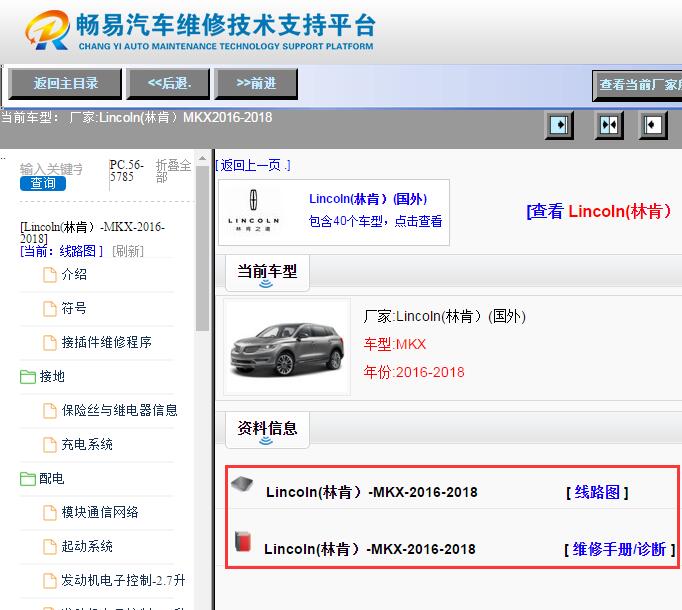 2016年林肯MKX  维修手册和电路图
