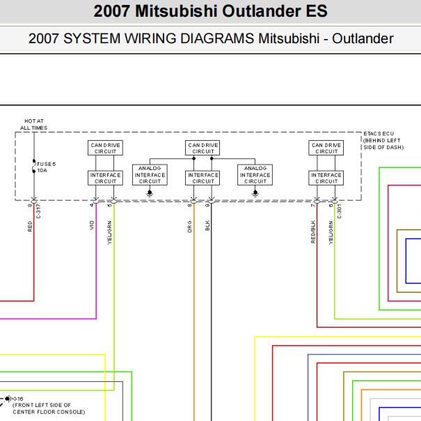 2007年三菱欧蓝德网络电路图