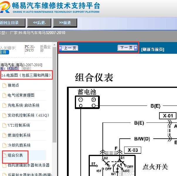 2007-2010年海马汽车海马3组合仪表电路图