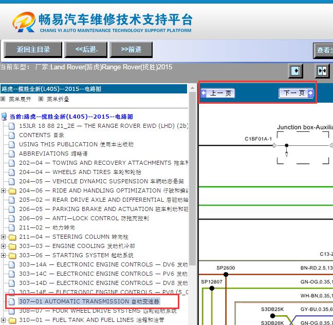 2015年路虎揽胜变速箱电路图