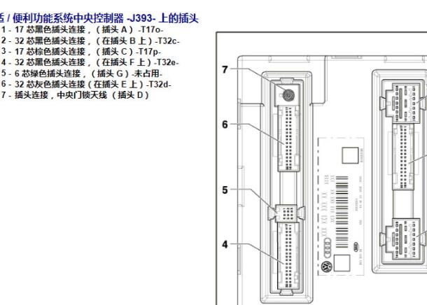 2009年奥迪A4L J393电脑电路图和针脚图