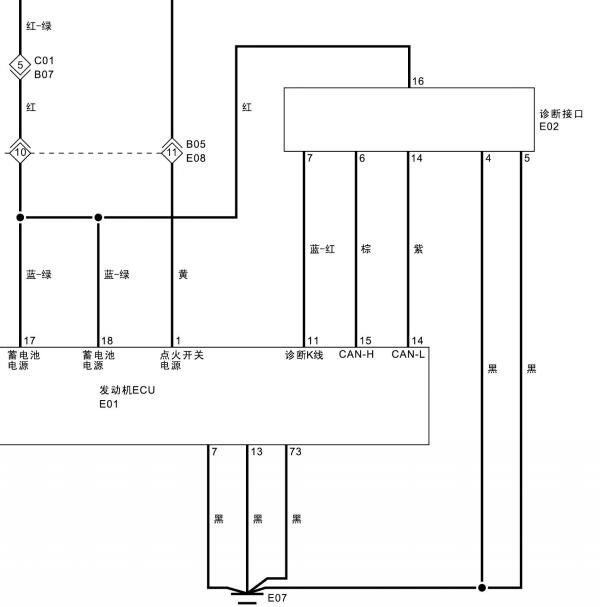 福田DAM15R发动机电路图针脚资料